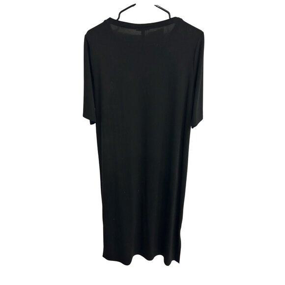 Eileen Fisher Crewneck Short Sleeve T-Shirt Dress Black Sz Small Minimalist - Picture 2 of 9